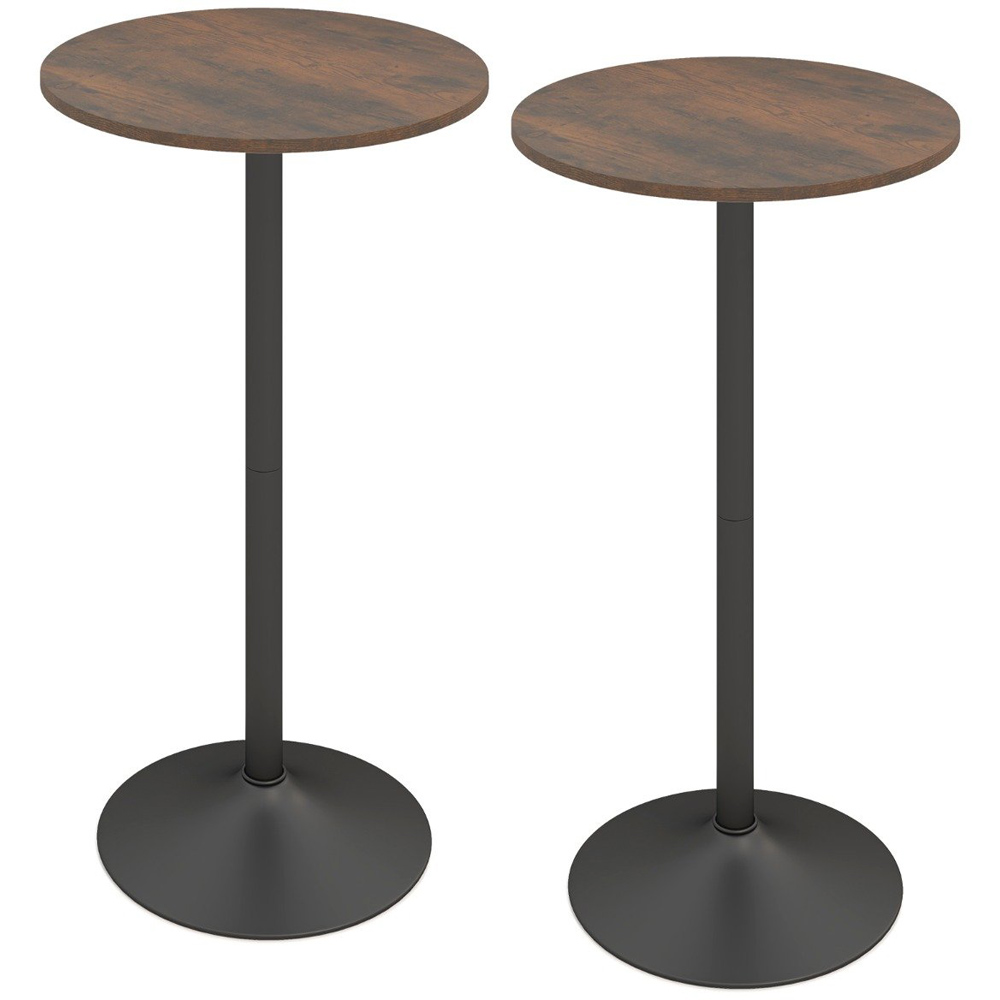 Costway Round Top Pub and Bar Table Rustic Brown Image 2