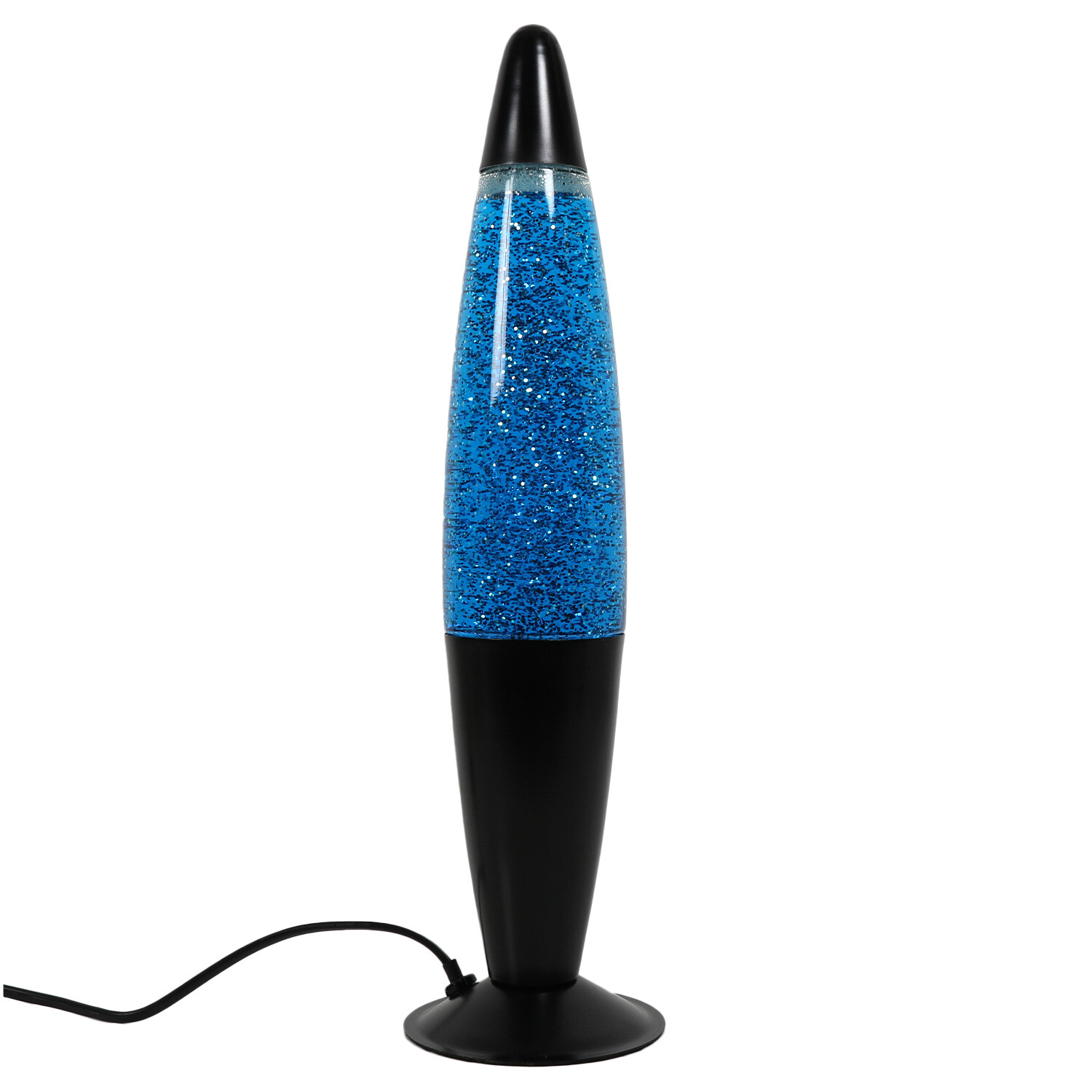 Black Metal Glitter Lava Lamp Image 2