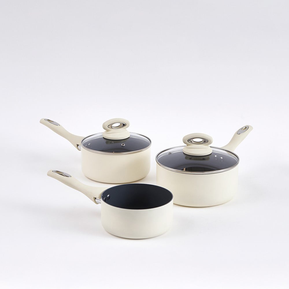 Cermalon Cream Non Stick Aluminium Cookware Set of 5 Image 2