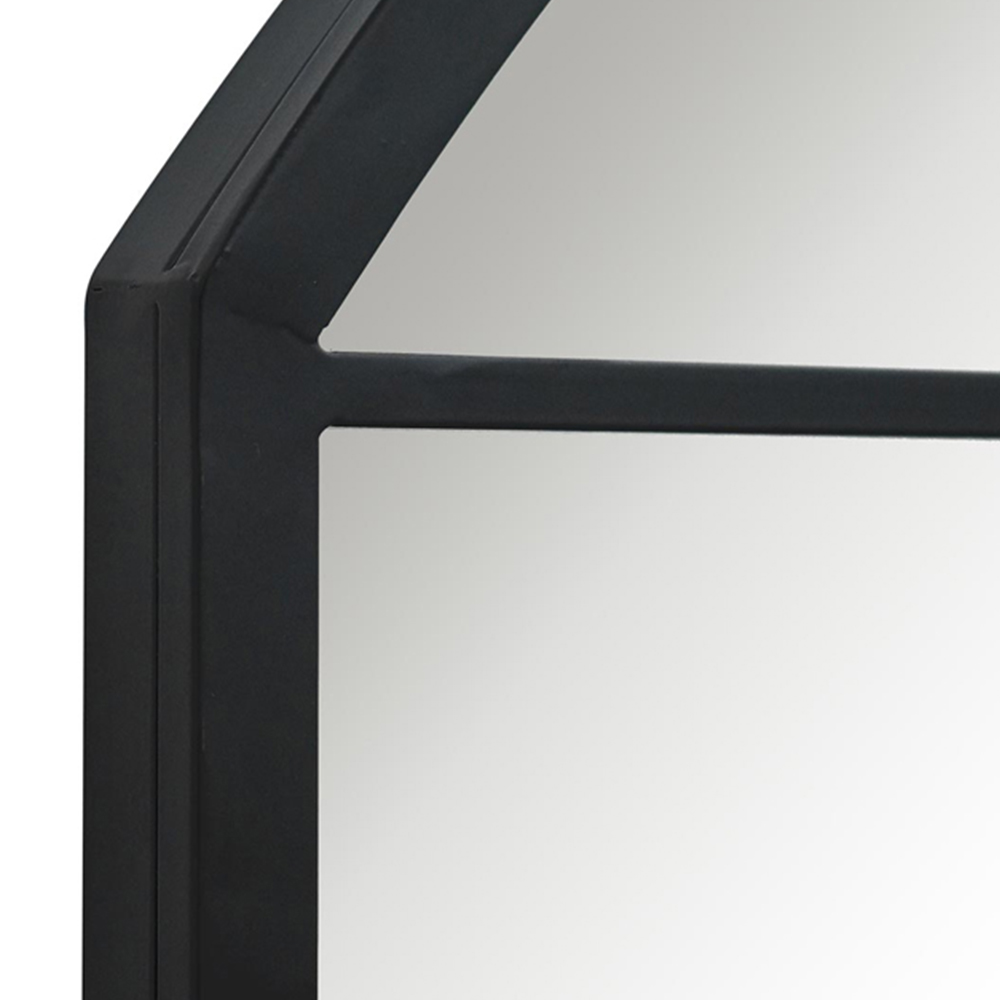 MirrorOutlet The Arcus Black Metal Arched Outdoor Window Garden Wall Mirror 174 x 85cm Image 6