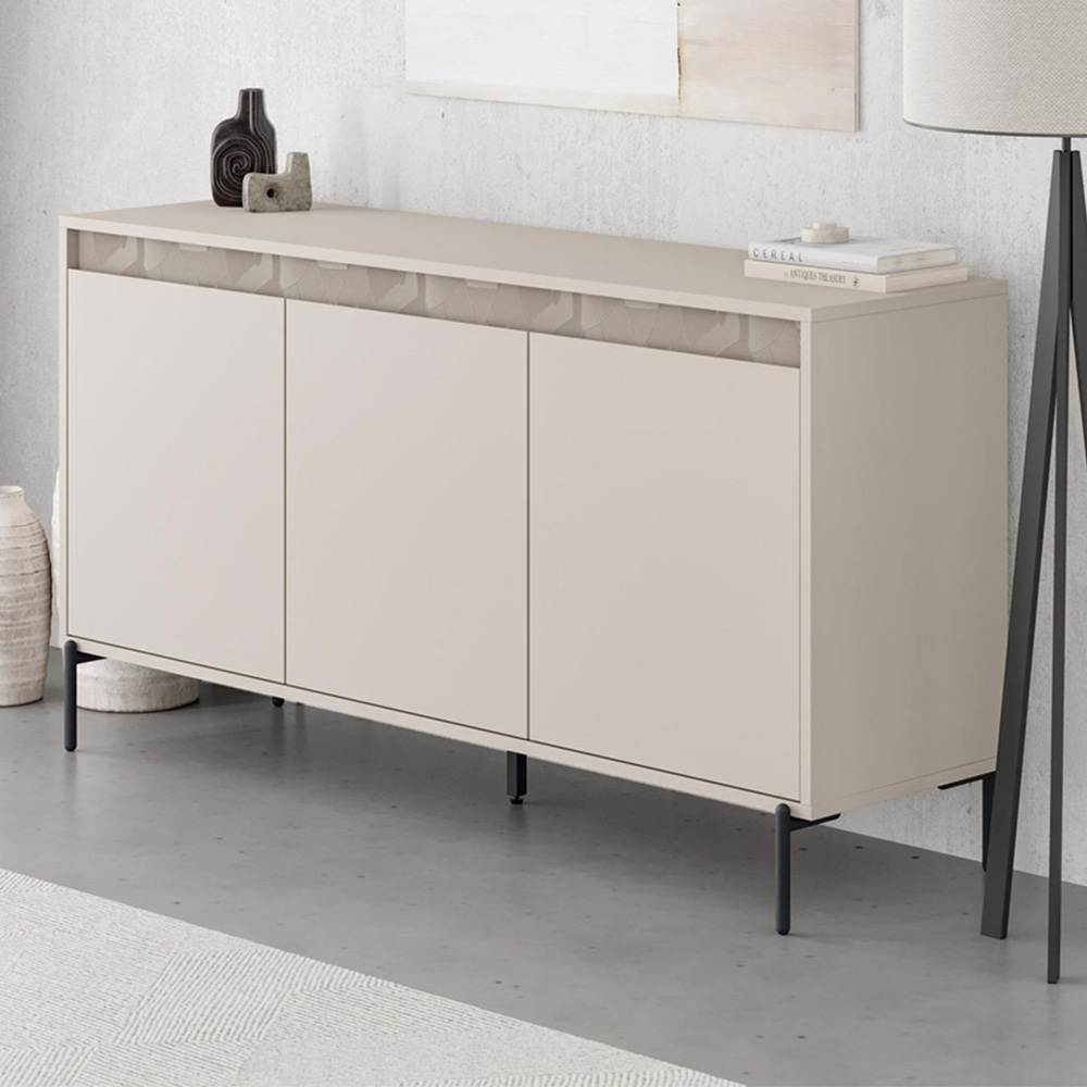 FWStyle Mott 3 Door Sandstone Large Sideboard Image 1