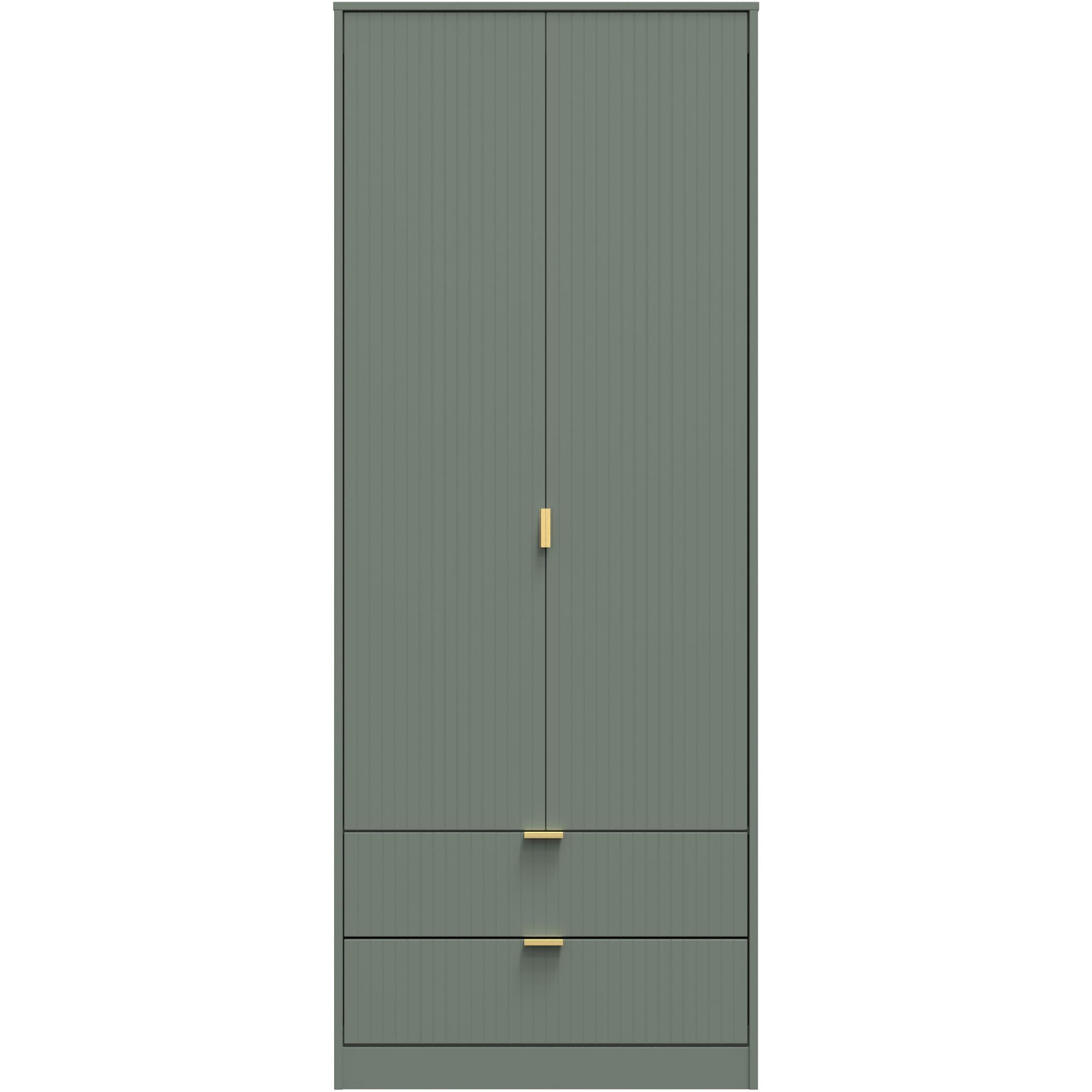 Crowndale 2 Door 2 Drawer Reed Green Wardrobe Ready Assembled Image 3