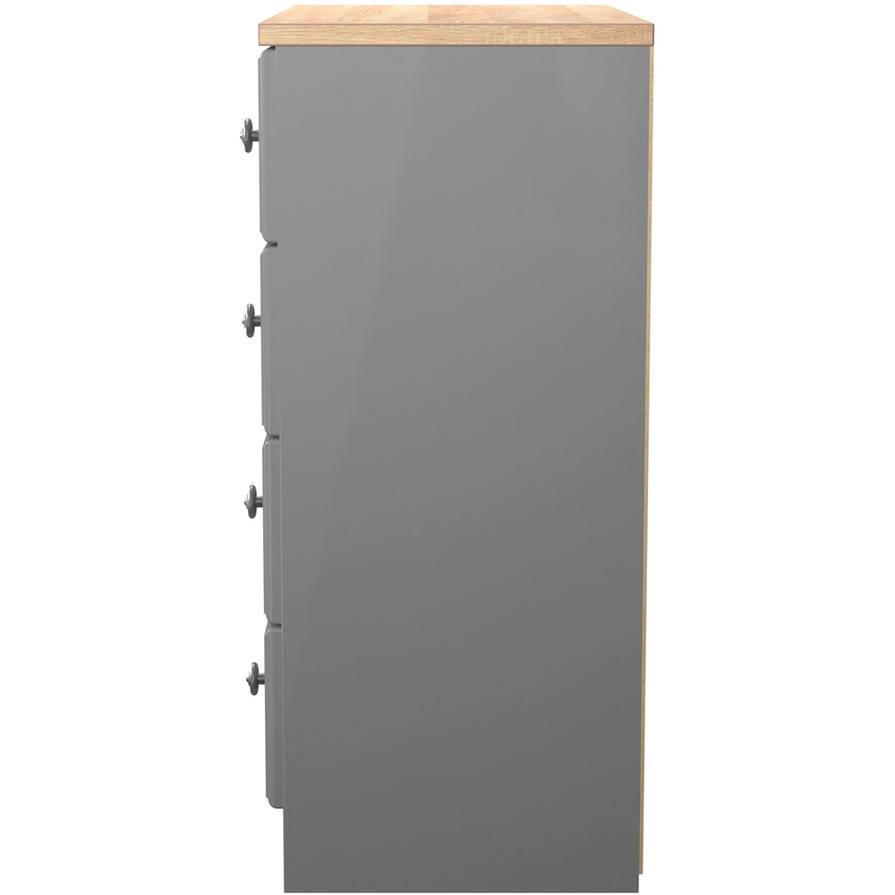 Crowndale Norfolk 4 Drawer Dusk Grey and Bardolino Oak Chest of Drawers Ready Assembled Image 3