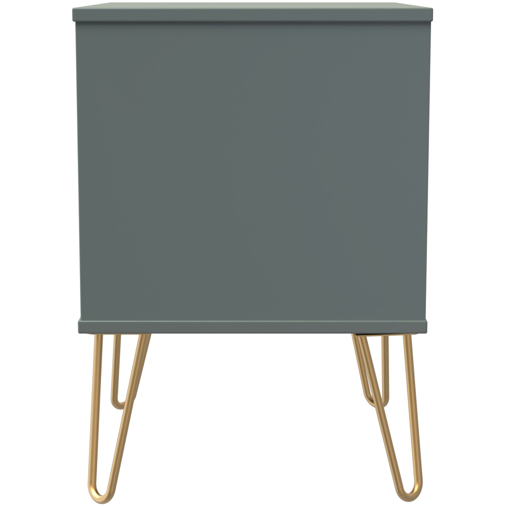 Crowndale 2 Drawer Reed Green Bedside Table Ready Assembled Image 4