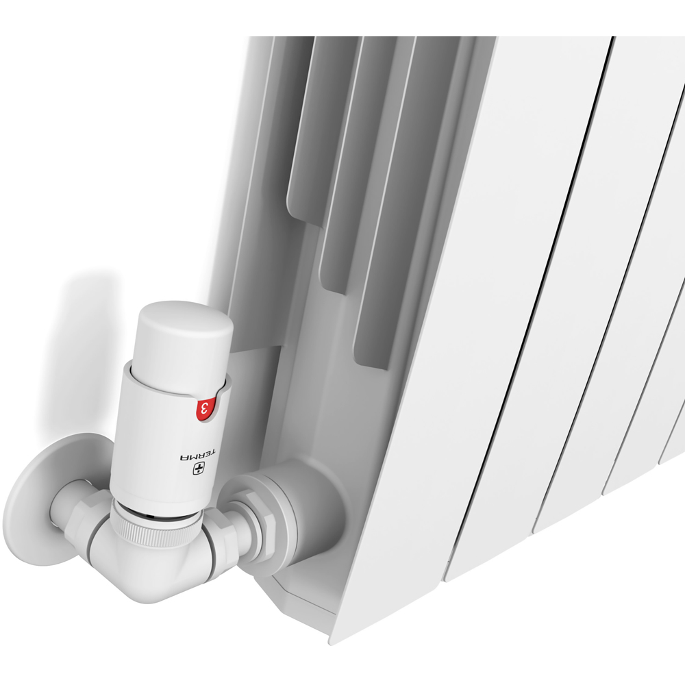 Terma Vario Soft Matt White Right Sided Vision 3 Axis Thermostatic Radiator Valve Set Image 5