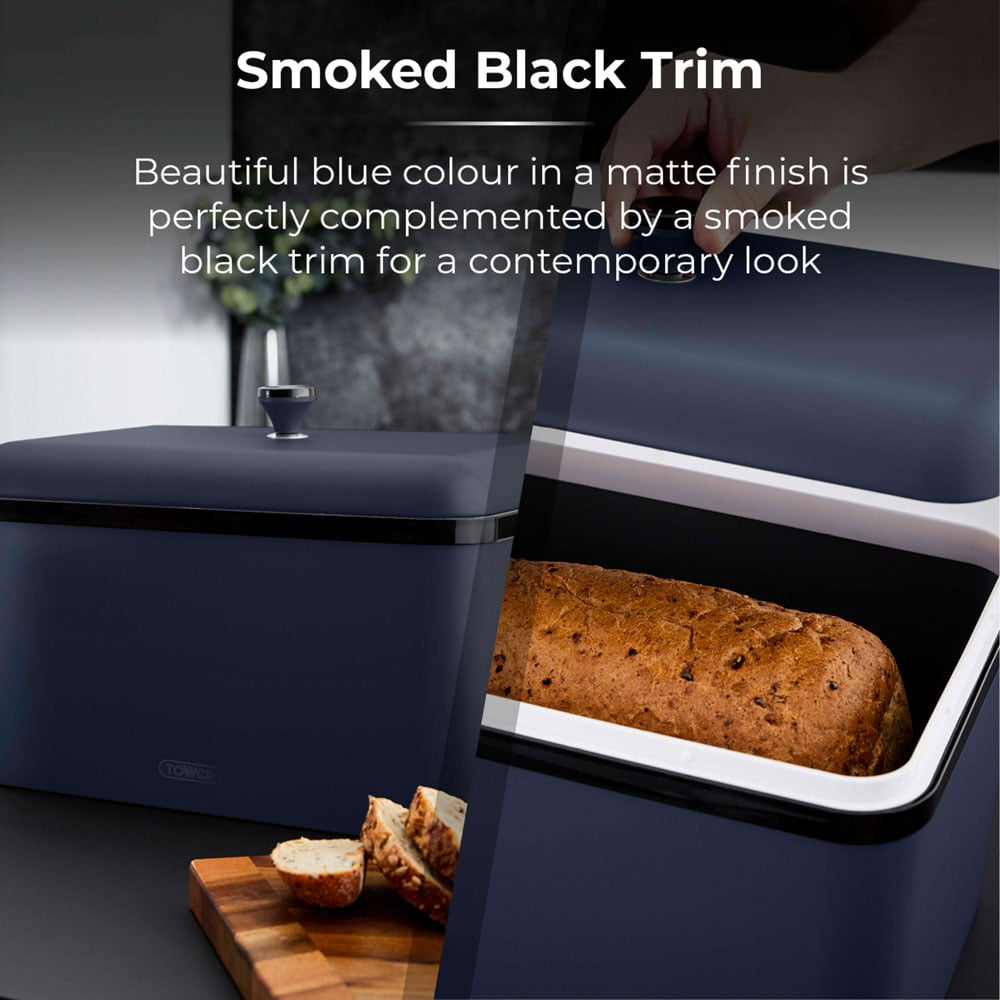 Tower Sera Midnight Blue Bread Bin Image 6