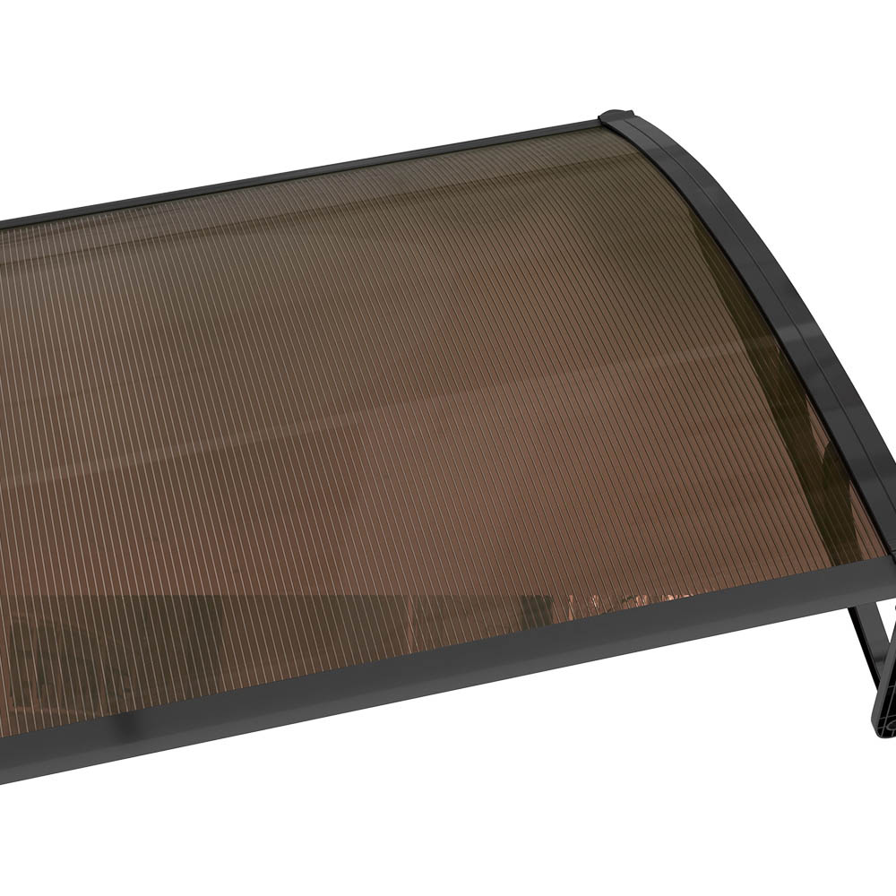 Living and Home Dark Brown Curved Door and Window Canopy 1.2 x 1m Image 3