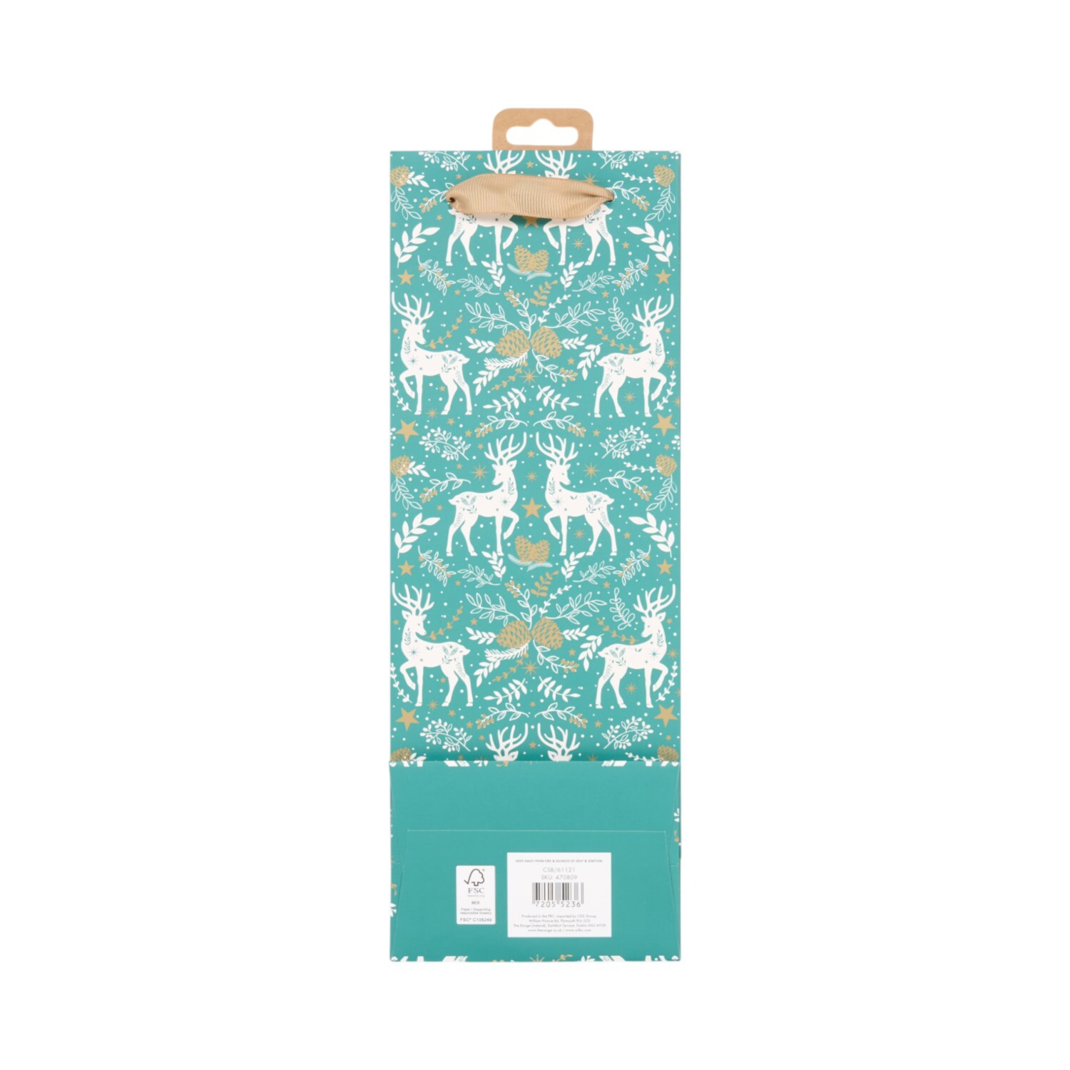 Elegant Stag Bottle Bag Teal Image 2