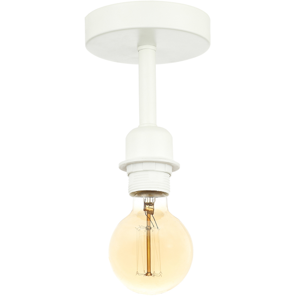 Happy Homewares Traditional Matt White Ceiling Light Image 3