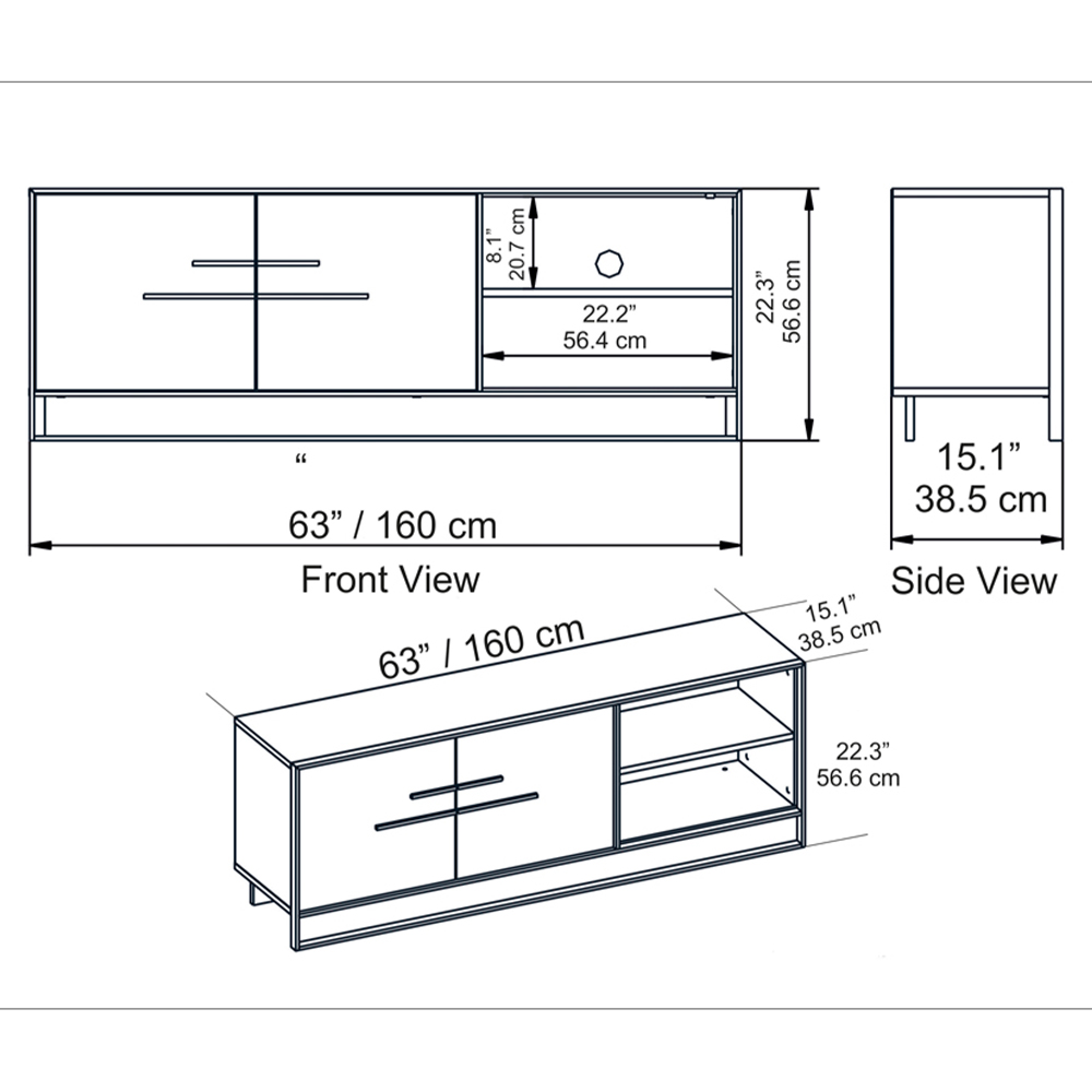 Decorotika Polka 2 Door Black Marble TV Unit Image 6