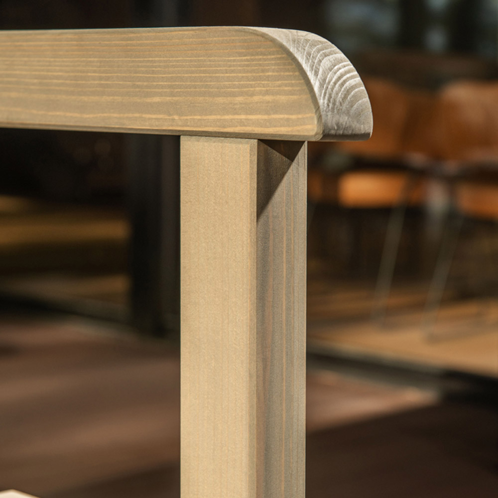 AMATA Ungurs 2 Seater Grey Wooden Garden Bench Image 4