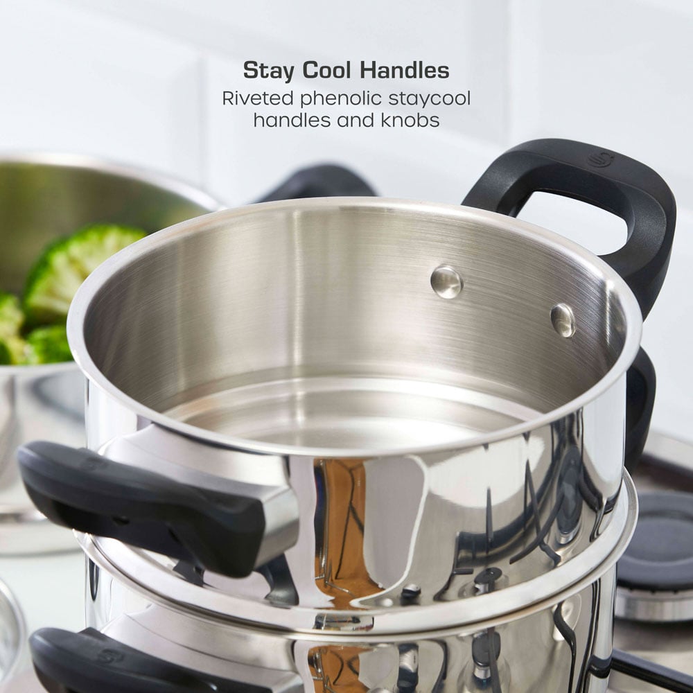 Swan Townhouse 3 Tier Stainless Steel Steamer Image 3