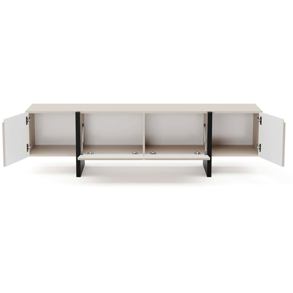 Impact Furniture Kiznie Beige Cashmere and Black 4 Door TV Unit Image 4