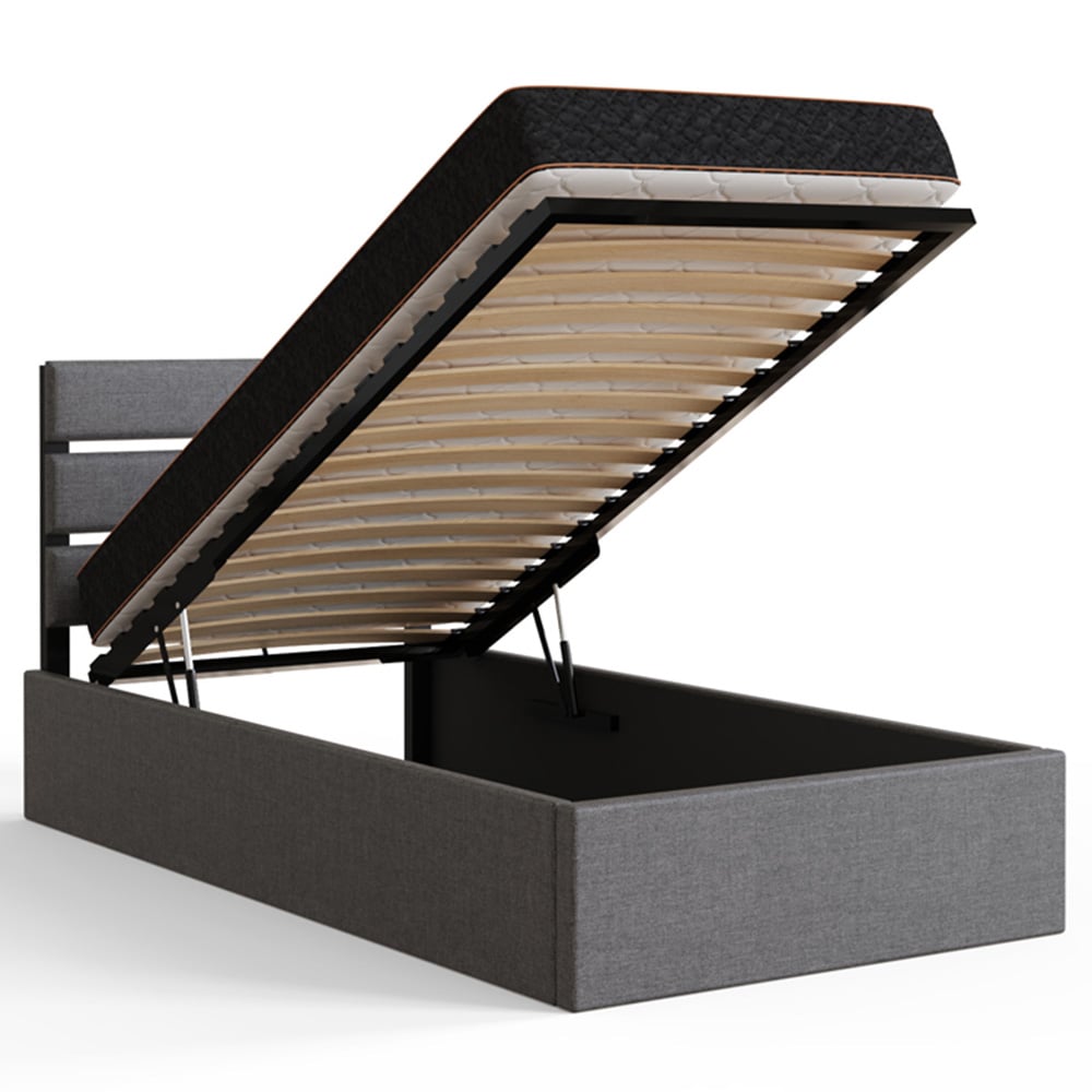 GFW Hudson Single Grey End Lift Ottoman Bed Image 7