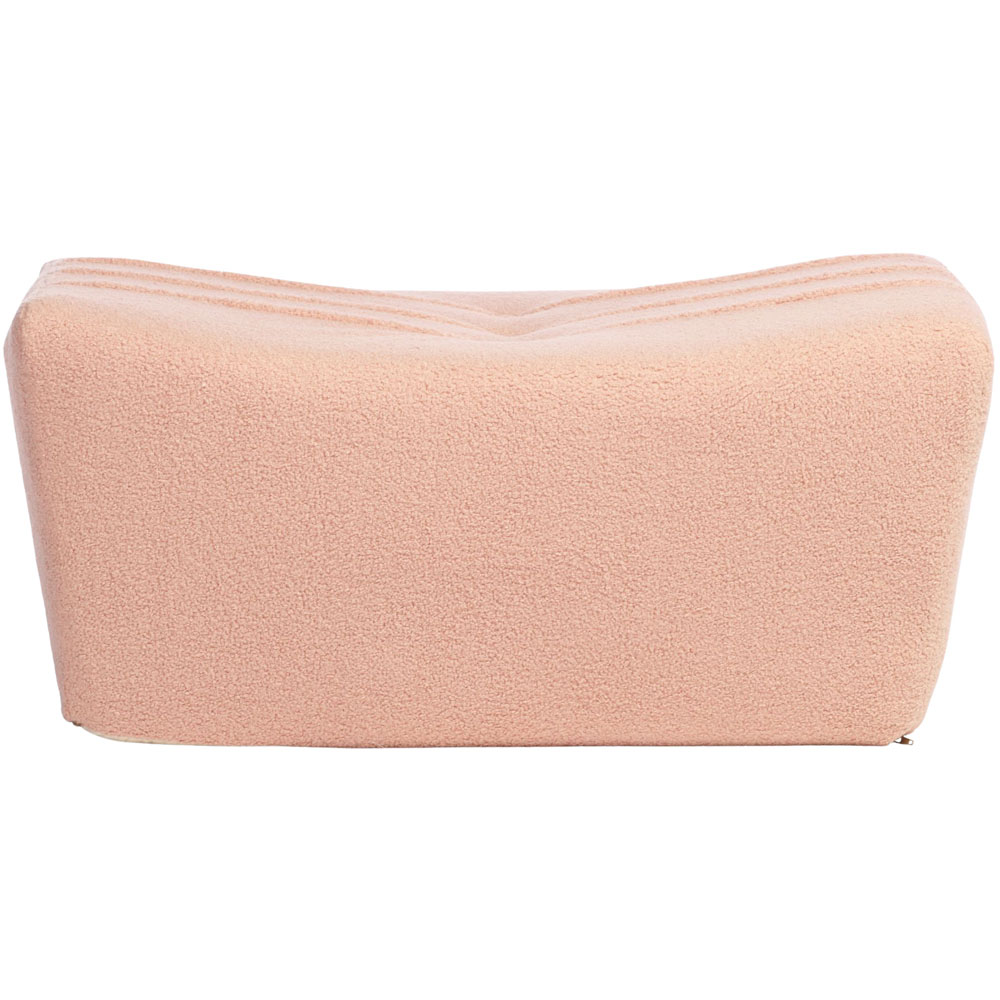 Desser Furniture Powder Pink Boucle Fabric Cosy Pouffe Footstool Image 3