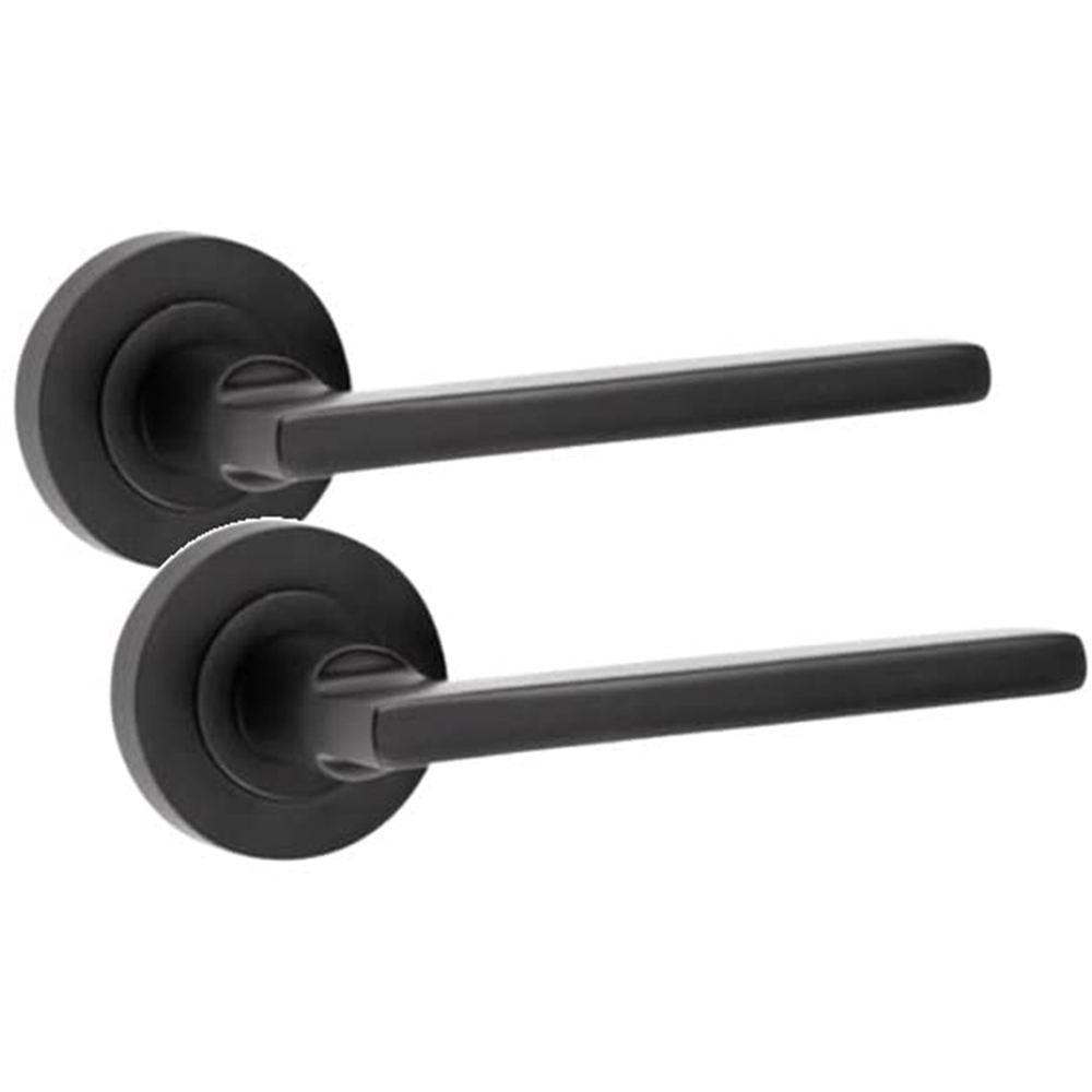 Golden Grace Matt Black Leon Straight Door Handles Set Image 2