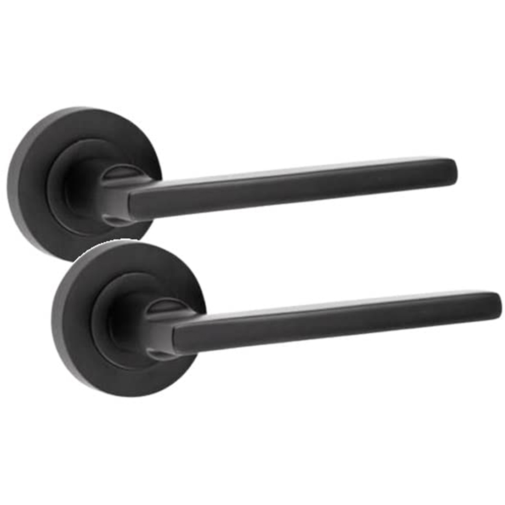 Golden Grace Matt Black Leon Straight Door Handles Set 5 Pack Image 3