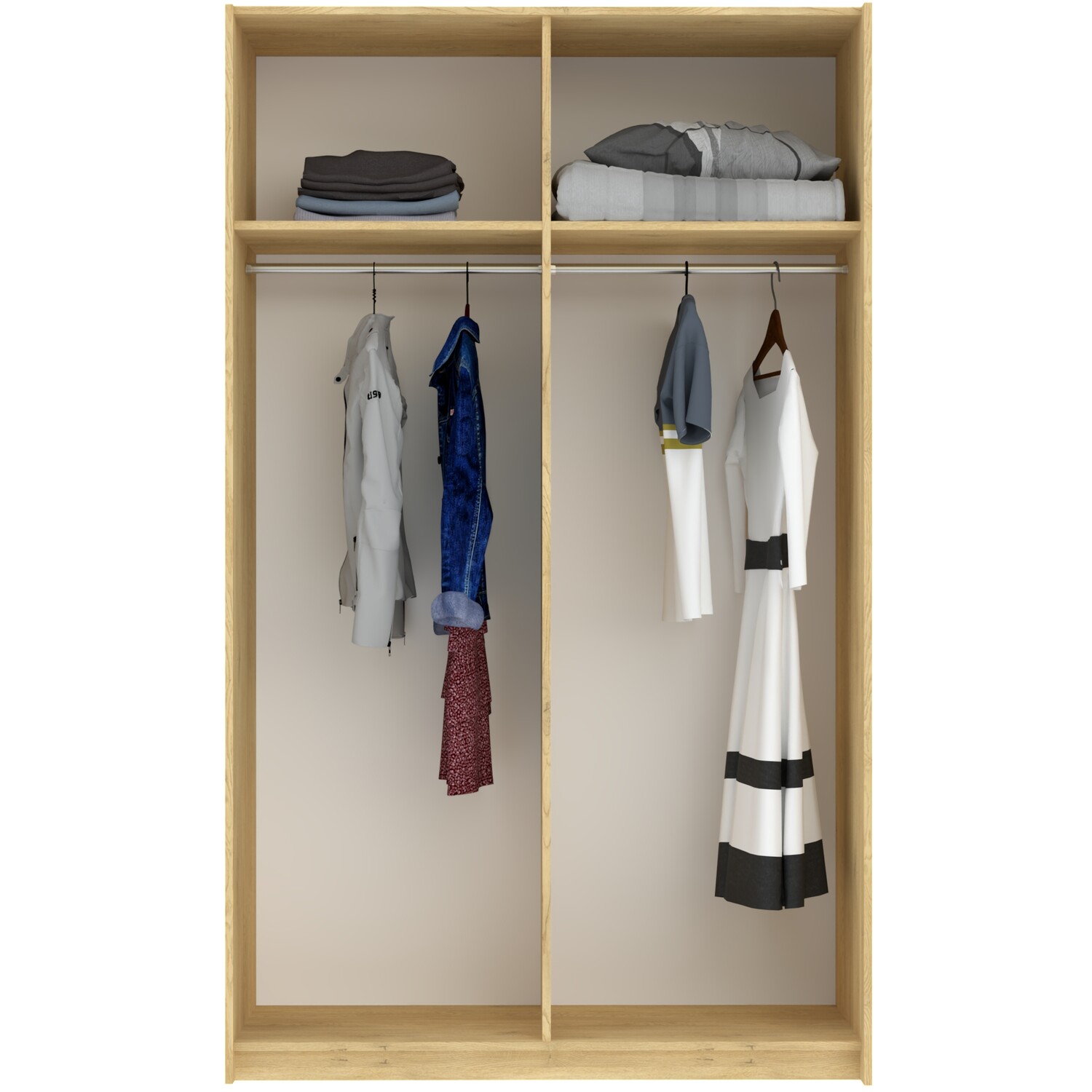 Andora Midi Sliding Wardrobe Cream and Anthracite Image 5