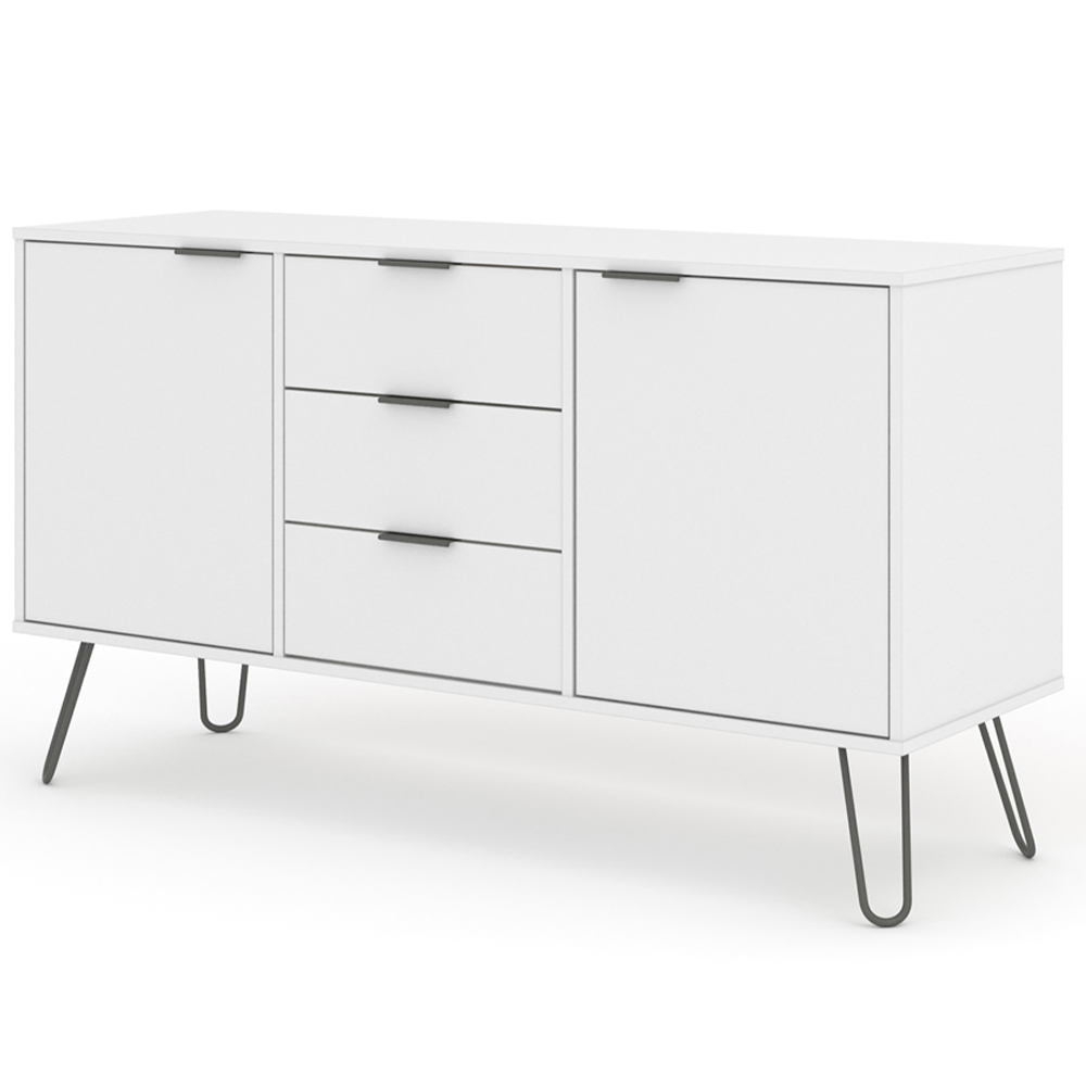 Core Products Augusta White 2 Door 3 Drawer Medium Sideboard Image 3