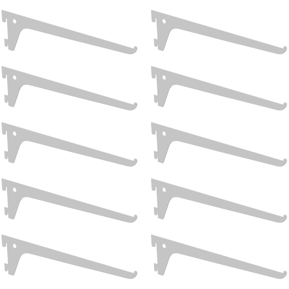 Homebase 25cm 10 Pack Single Slot Shelving System Bracket Image 1