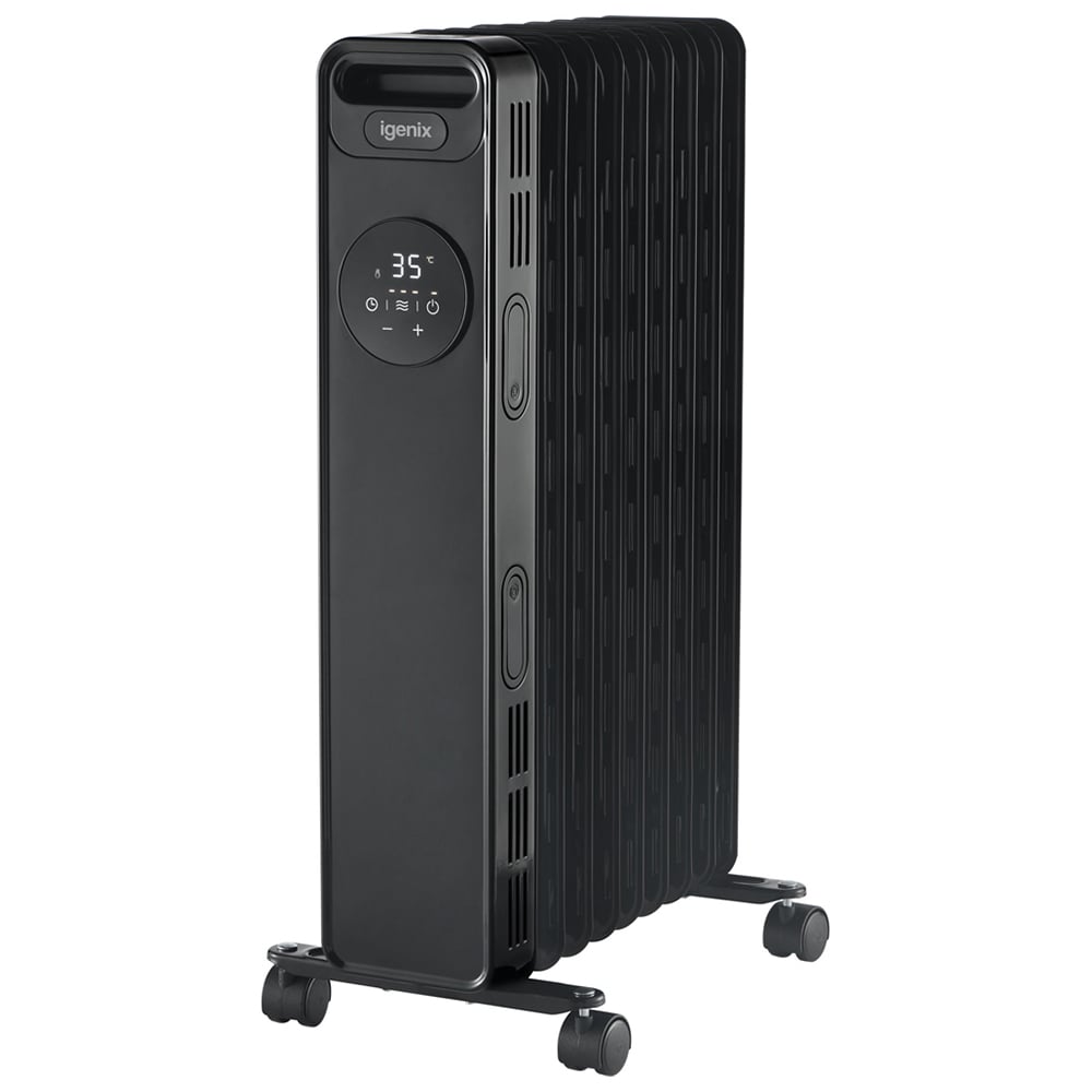 Igenix Black Digital Oil Filled Radiator 2000W Image 1