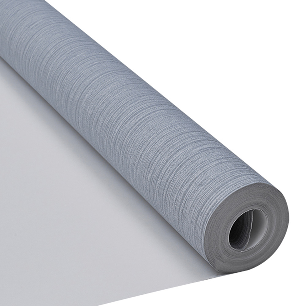 Living and Home 3D Linen Effect Textured Smoke Grey Wallpaper Image 5