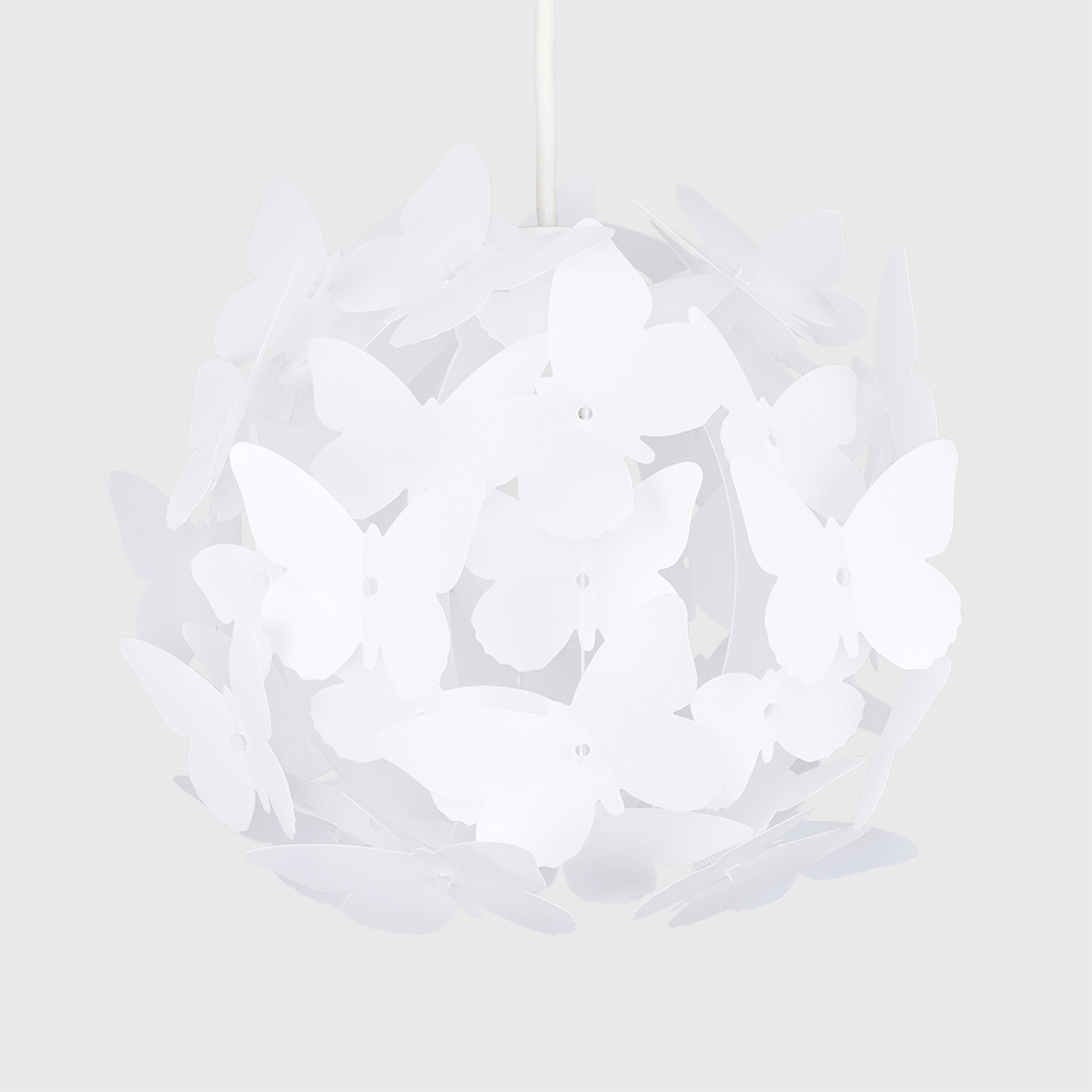 ValueLights White Multicolour Butterfly Ball Pendant Shade Image 6