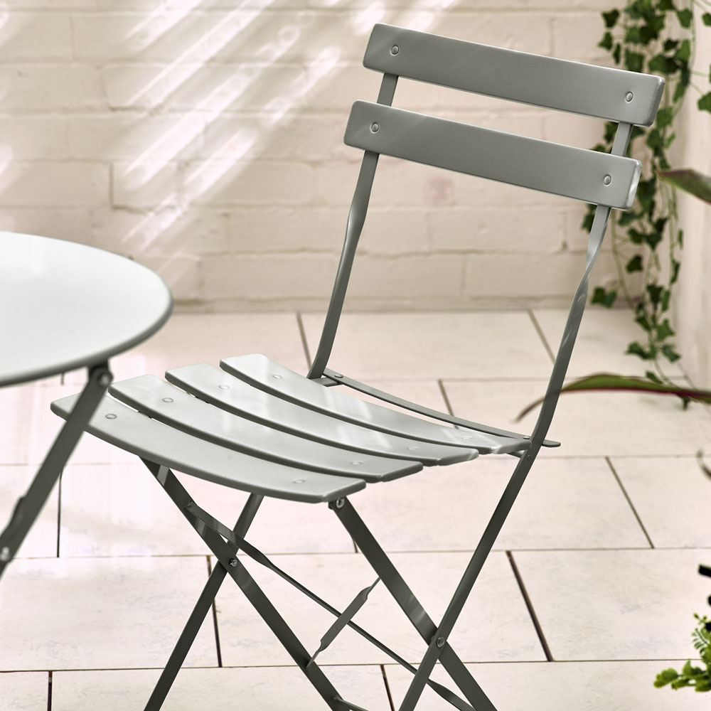 Furniturebox Cruz Metal 2 Seater Outdoor Bistro Set Grey Image 4