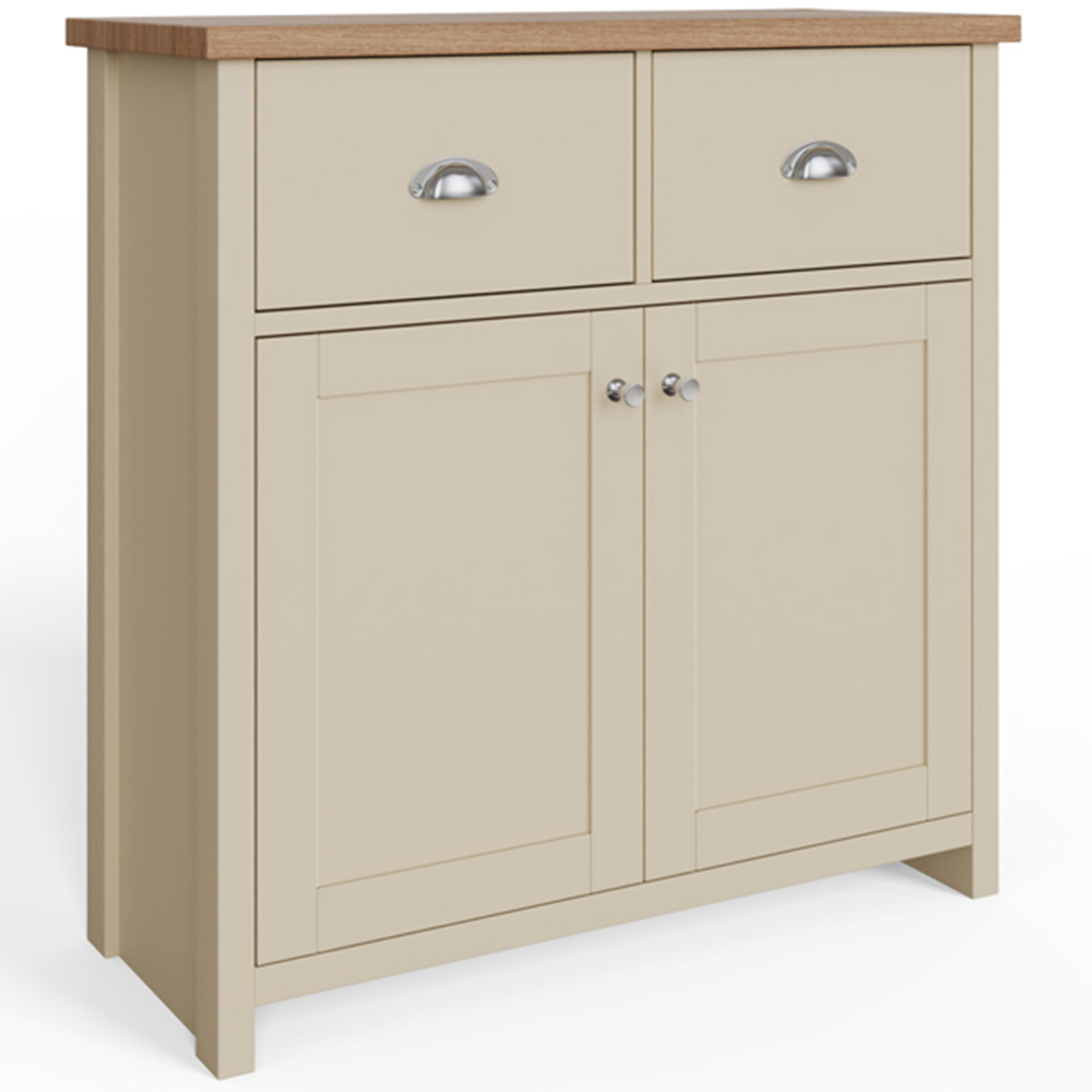 GFW Lancaster 2 Door 2 Drawer Cream Compact Sideboard Image 2