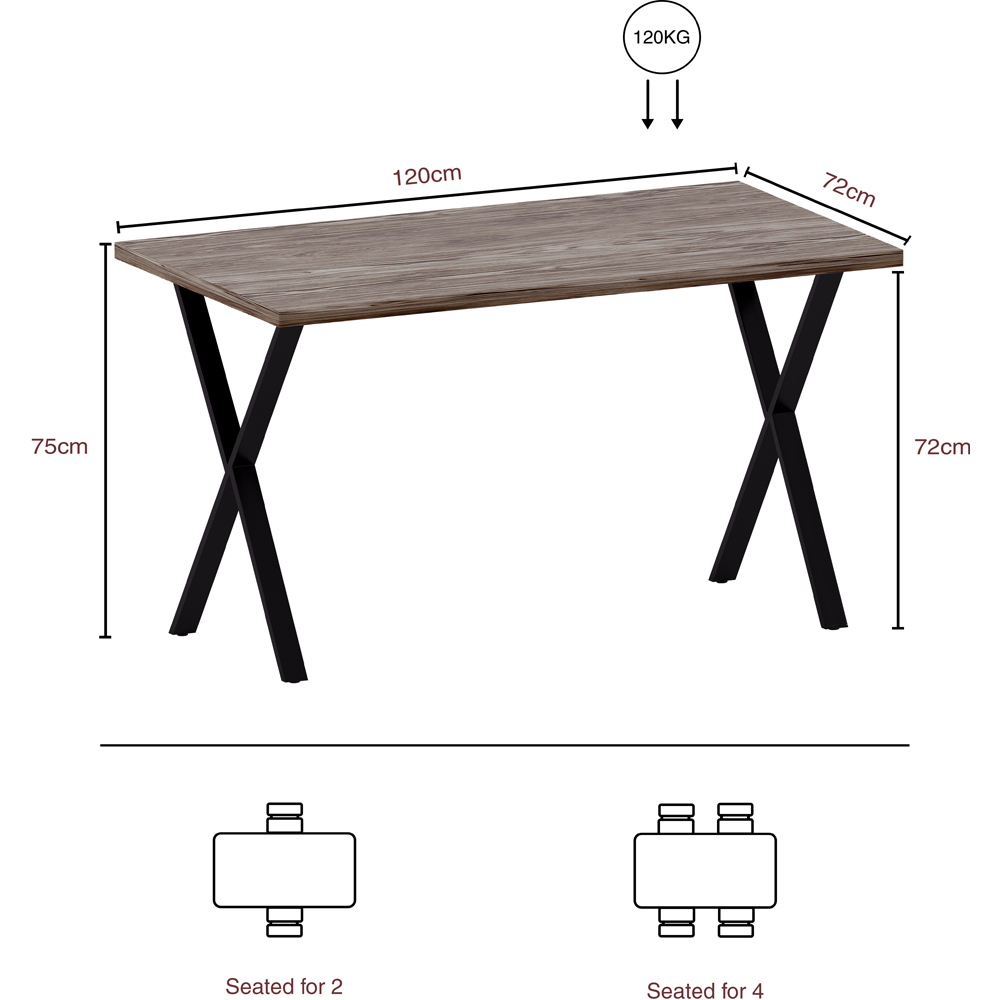 Vida Designs 4 Seater Walnut Dining Table Image 9