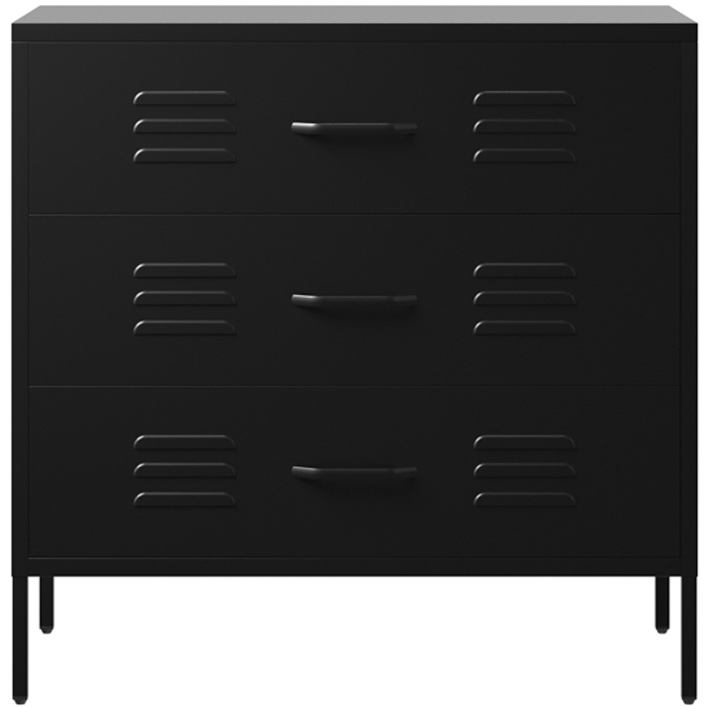 LPD Home Caleb 3 Drawer Black Chest of Drawers Image 2