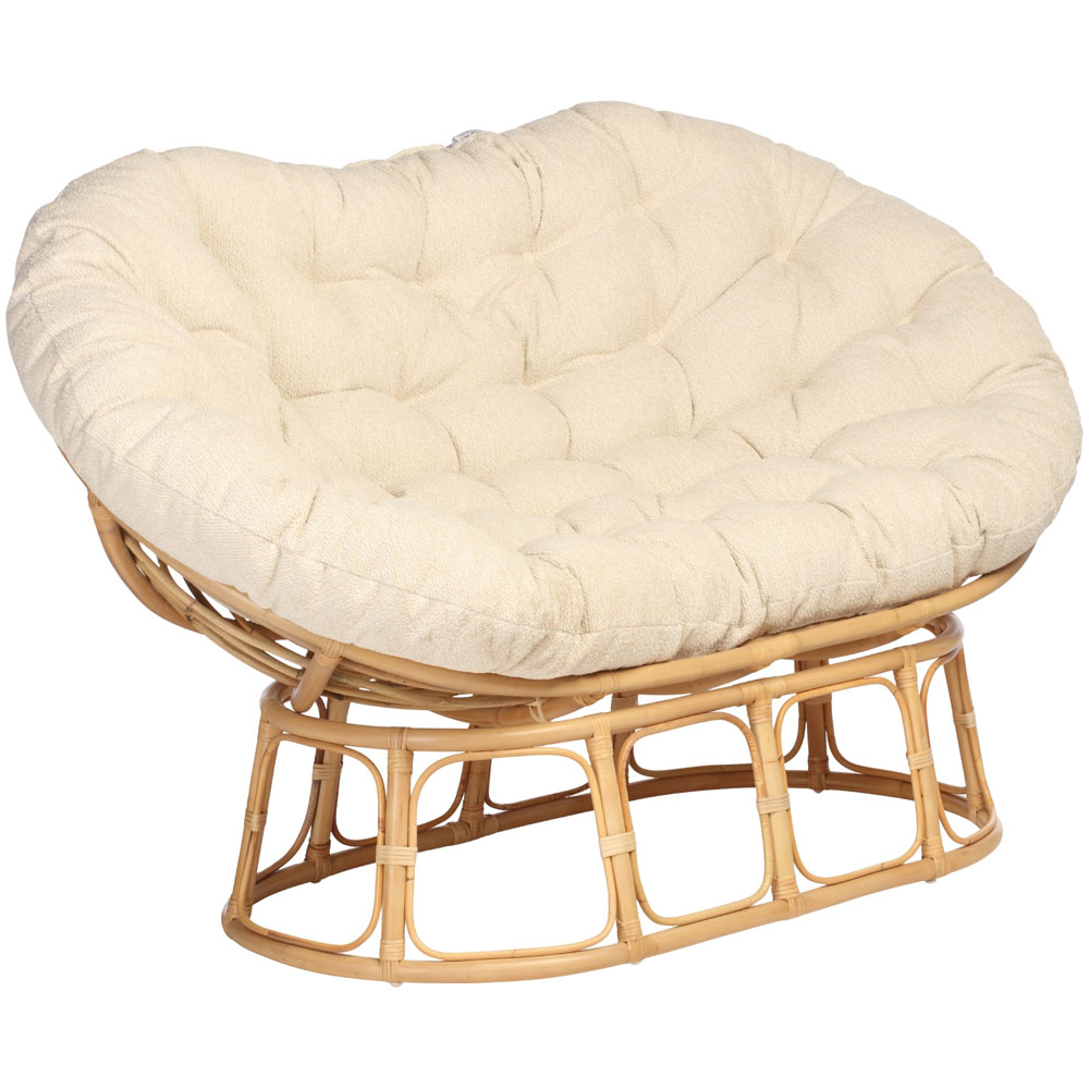 Desser Furniture Papasan 2 Seater Cloud and Natural Sofa Image 2
