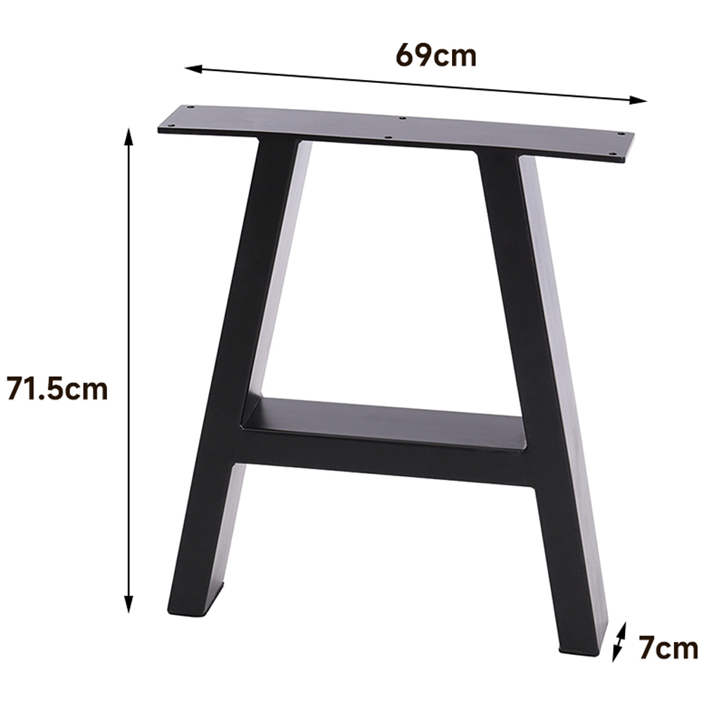Living and Home 2 Pack Black Heavy Duty Tube Iron Furniture Legs 69 x 71cm Image 7