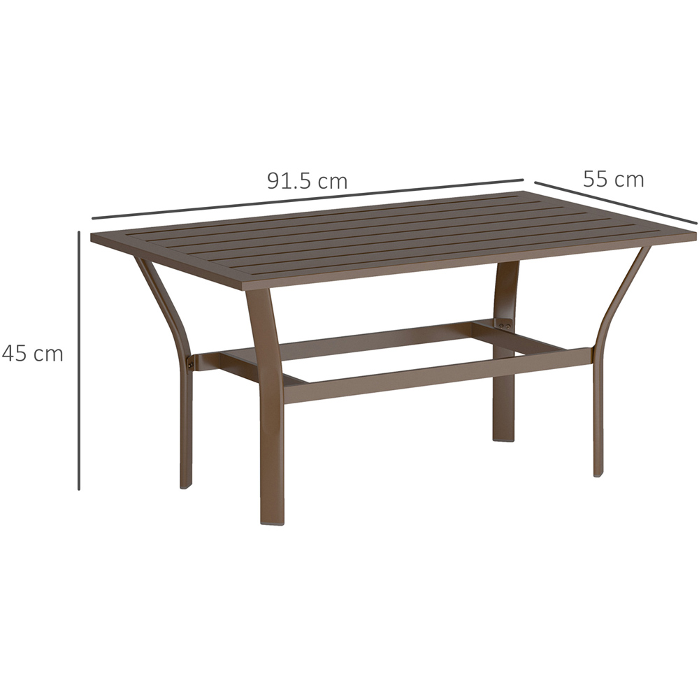 Outsunny Brown Garden Coffee Table Image 9