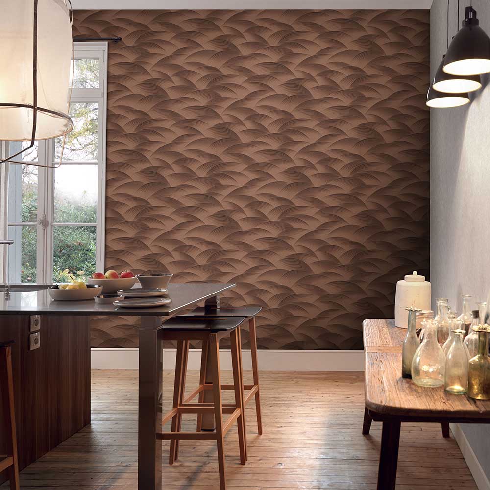 Erismann Serene Geometric Brown Vinyl Wallpaper Image 3