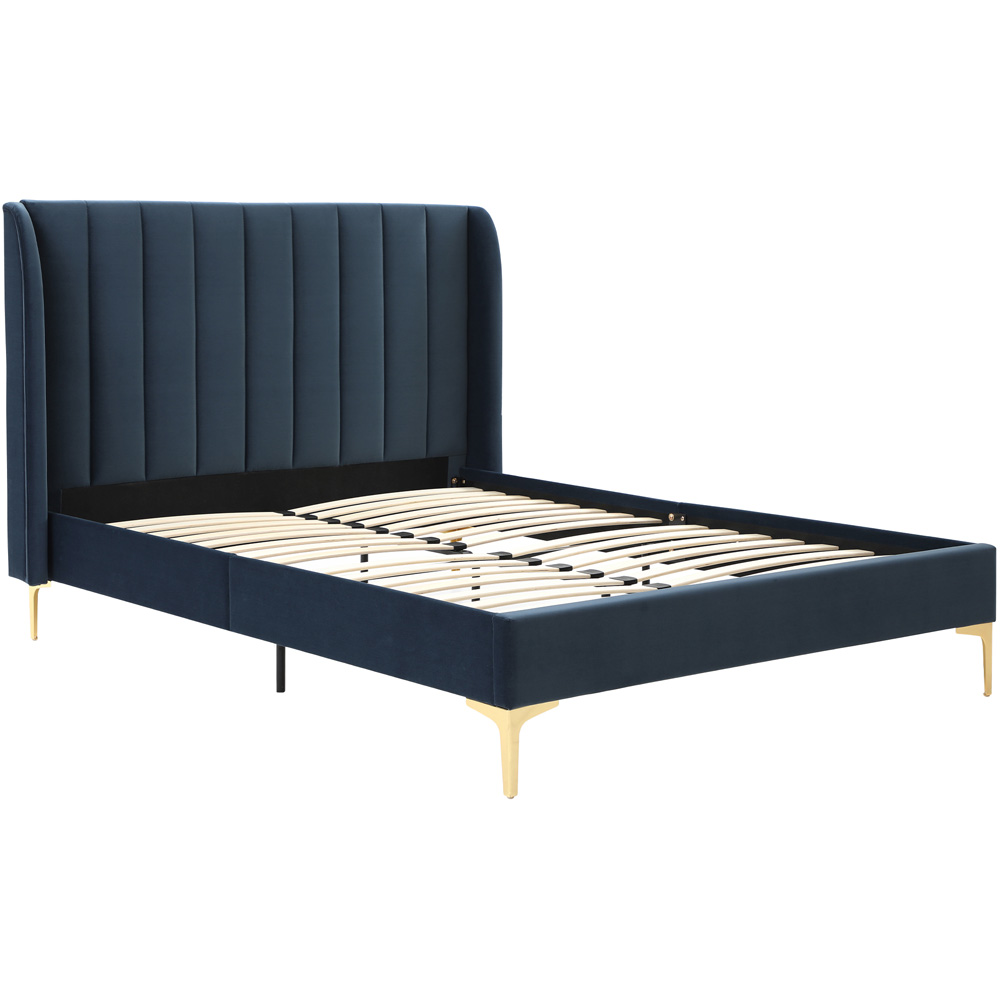 Hyacinth King Ink Velvet Bed Frame Image 2