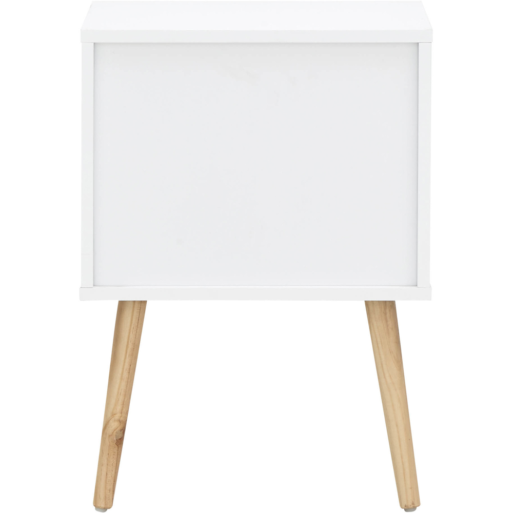 GFW Nyborg 2 Drawer White Bedside Table Image 8