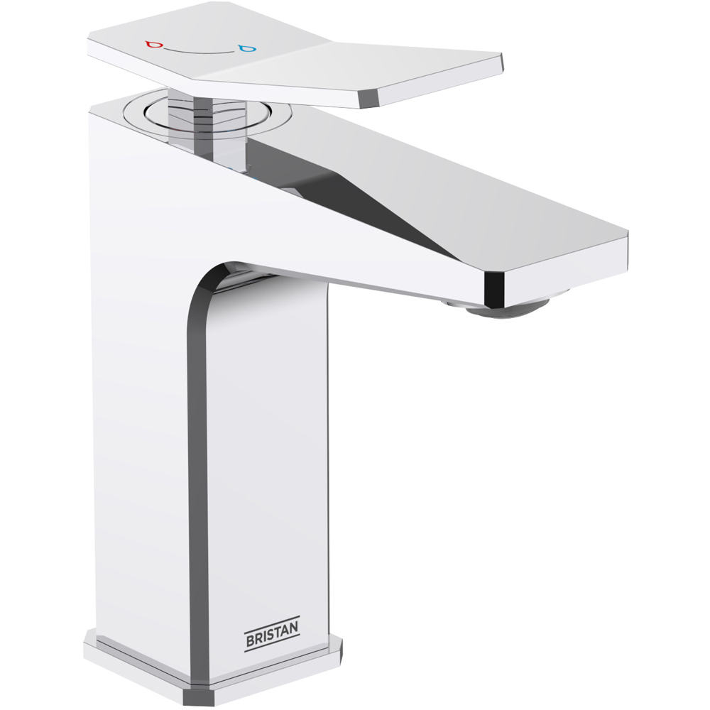 Bristan Tangram Chrome Cool Start Basin Mixer with Clicker Waste Image 3