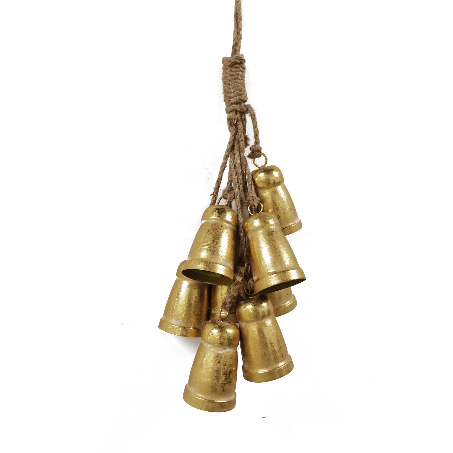 8 Metal Hanging Bells Gold Image 4