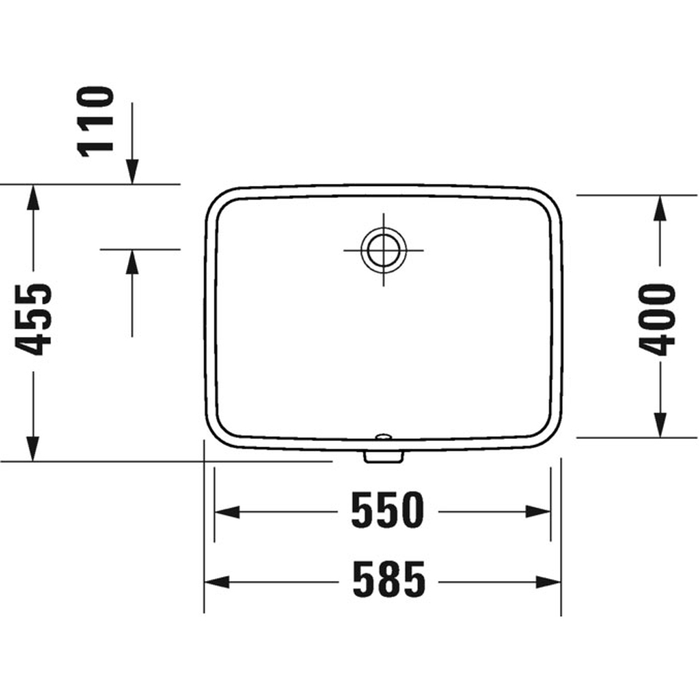 Duravit No.1 White High Gloss Vanity Wash Basin 585 x 455mm Image 2
