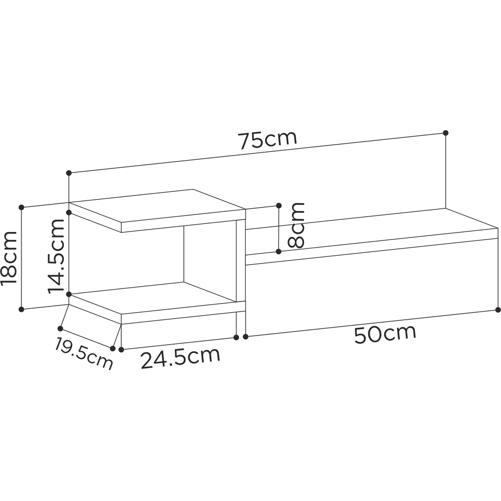 Decortie Fork Anthracite Wall Mounted Floating Shelf Set Image 4