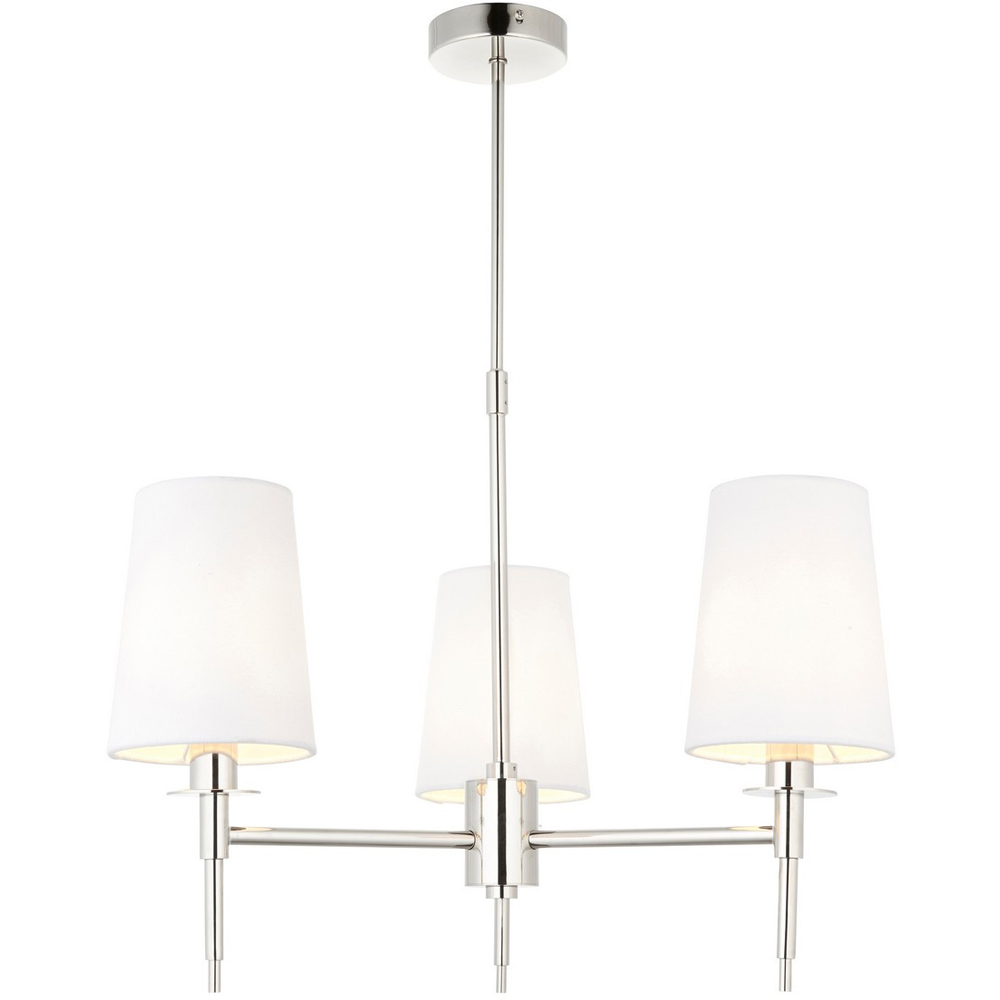 Merano Florence Multi Arm White and Nickle 3 Light Pendant Ceiling Lamp Image 1