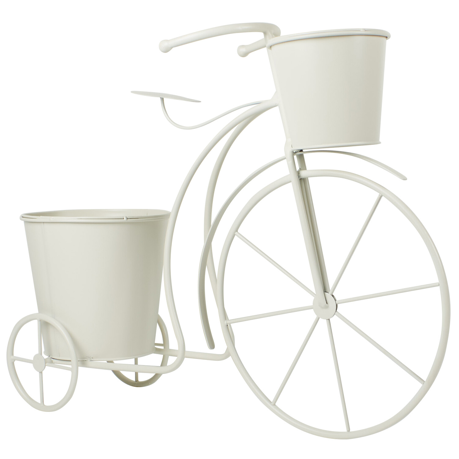 White Bicycle Flower Planter - White Image 3