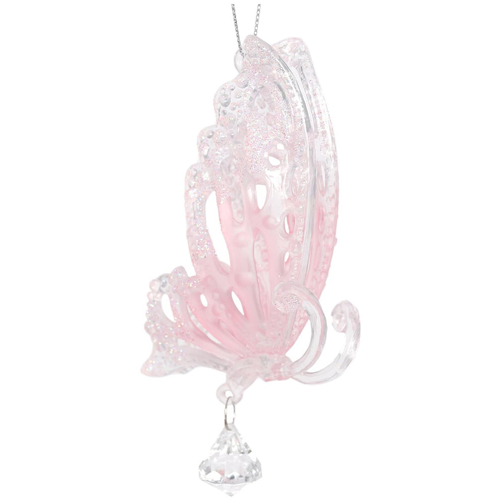 Single Sugar Wonderland Pink Frosted Glitter Butterfly in Assorted styles Image 2