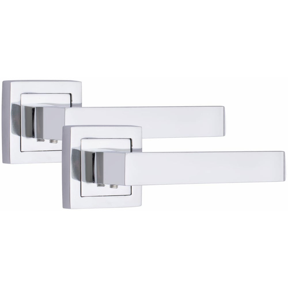 Golden Grace Polished Chrome Delta Door Handles Set Image 2