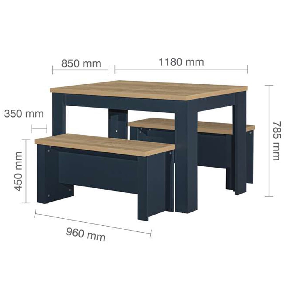 Highgate 2 Seater Dining Set Oak Image 7