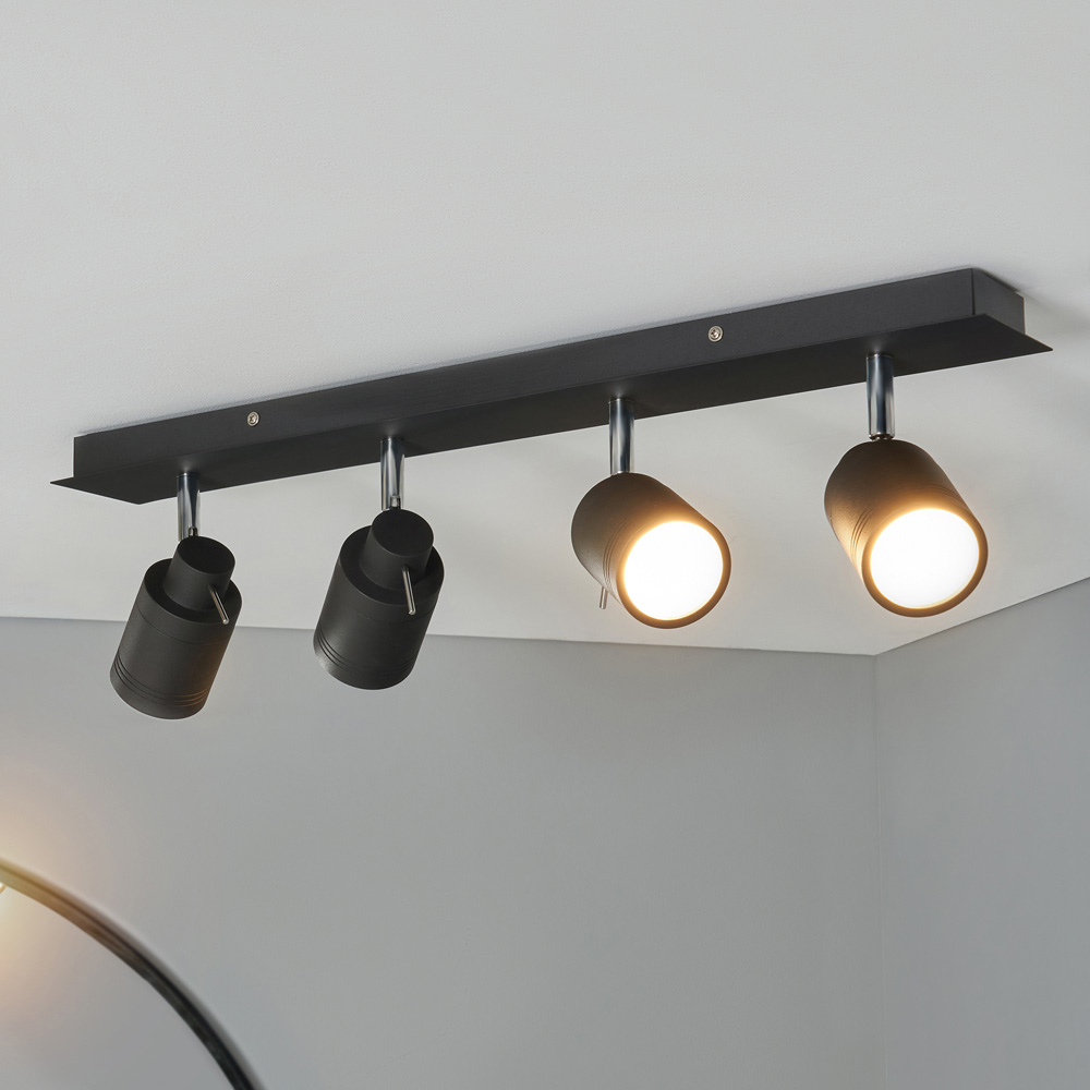 Spa Ramona Black 4 Spot IP44 Light Bar Image 2