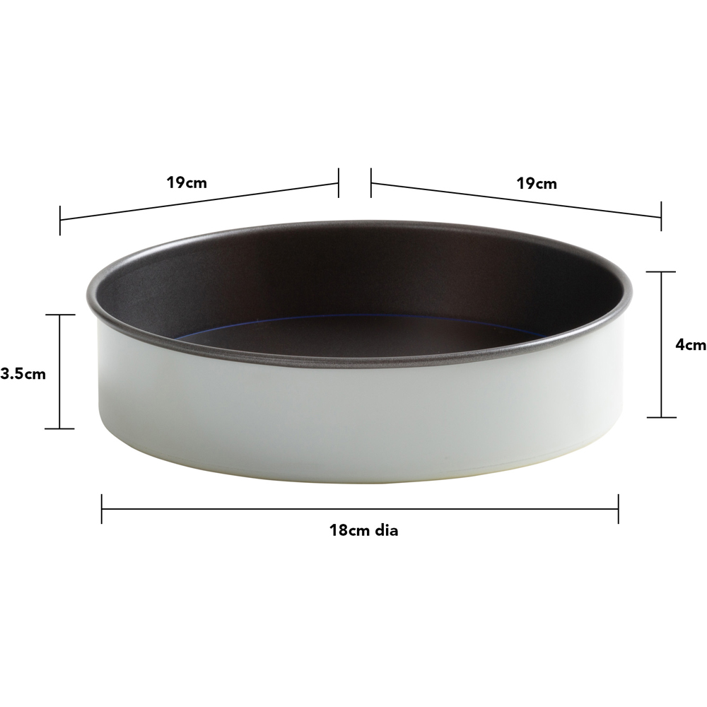 Wham PushPan 18cm Set of 2 Light Grey and Pewter Shallow Tin Image 5