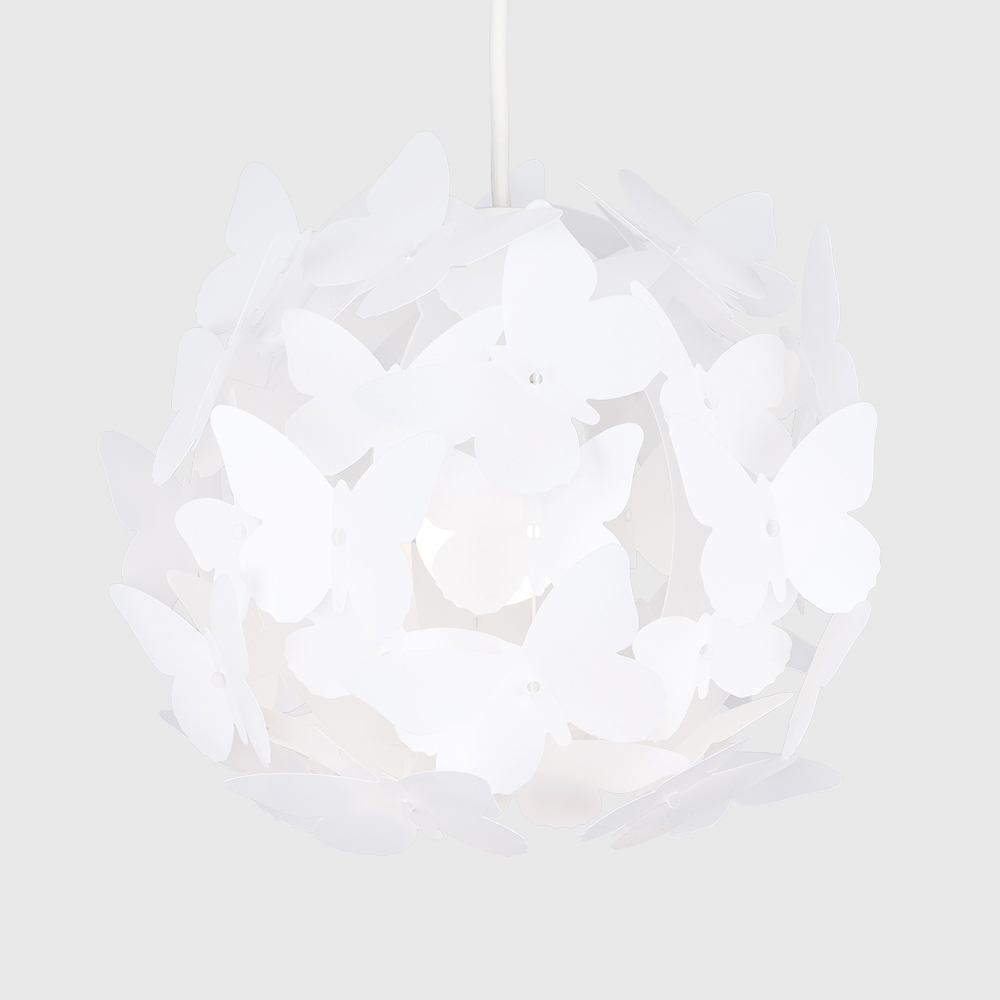 ValueLights White Multicolour Butterfly Ball Pendant Shade Image 7