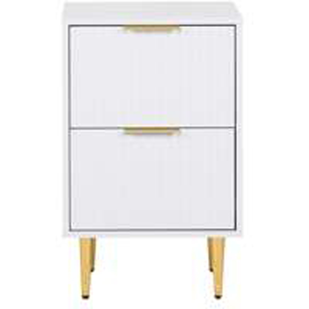 Birlea Zara 2 Drawer White Fluted Bedside Table Set of 2 Image 3